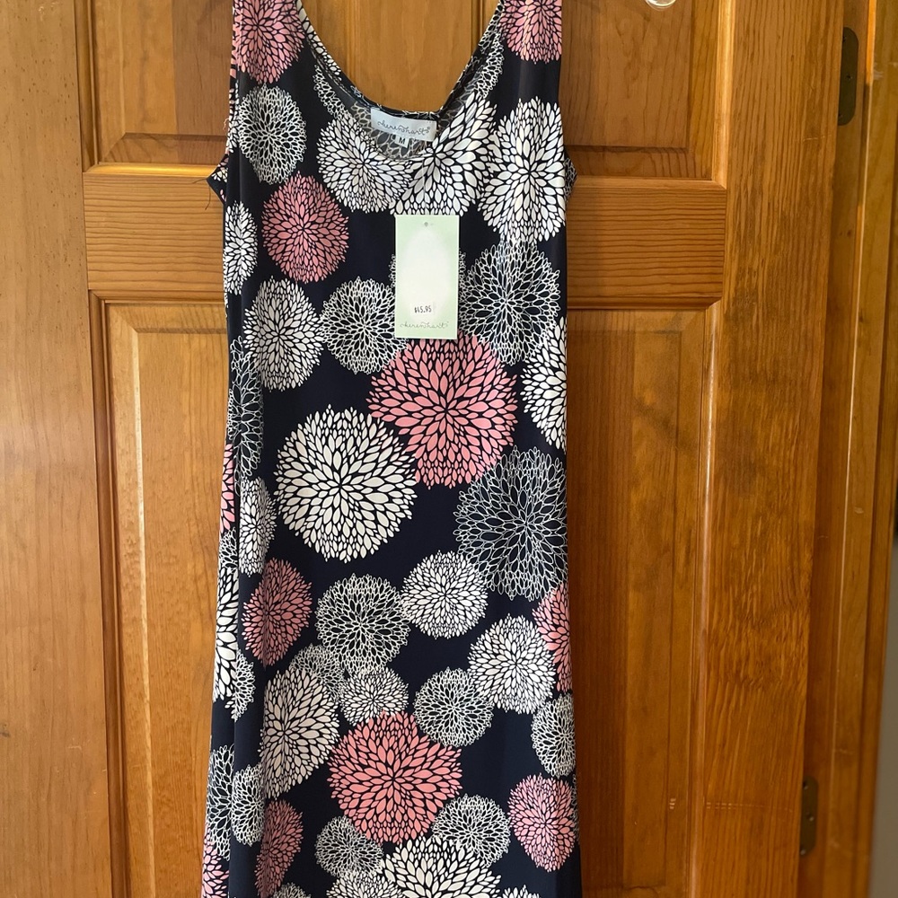 Floral Sleeveless Dress in Pink and White